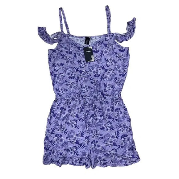 NWT Disney The Little Mermaid Ariel Off Cold Shoulder Romper - Picture 2 of 9